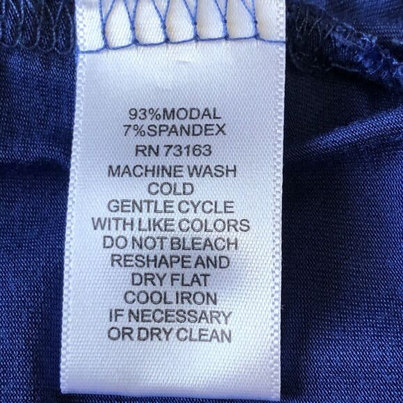 Cable and Gauge Womens Blue V Neck Stretch T-Shirt Size Large - Picture 15 of 16